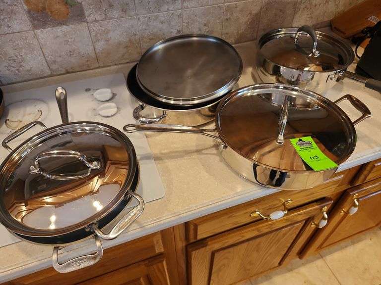 Stainless steel pots and pans image
