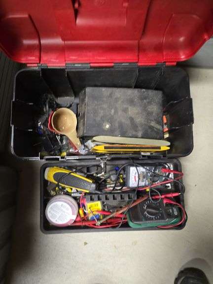 Tool box with miscellaneous wire and meter tools image