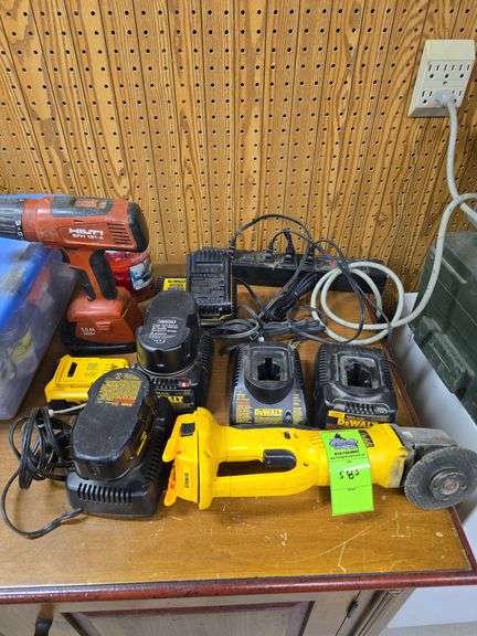 Dewalt chargers drill and cut off tool image