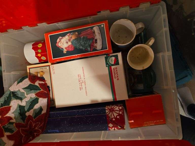 3 totes of christmas decor image