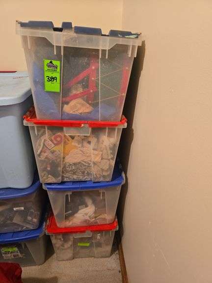 4 totes of random Christmas decor image