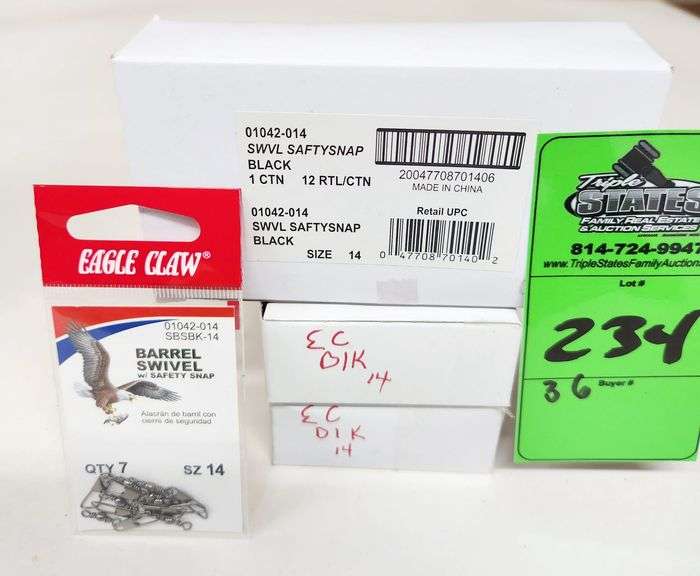Eagle Claw Barrel Swivels w/Snap