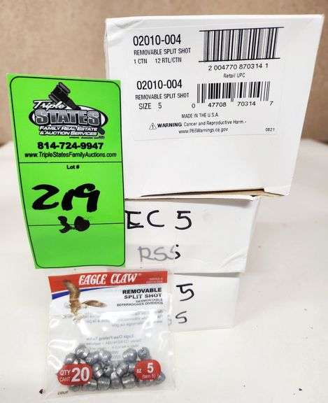 Eagle Claw Removable Split Shot Sinkers