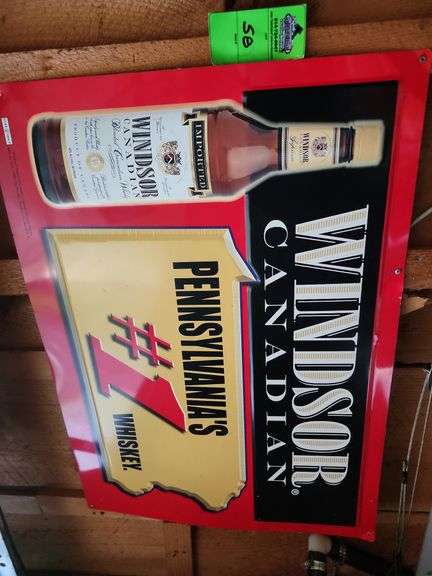 Windsor Canadian whiskey metal sign about 45"x20"