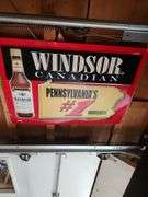 Windsor Canadian whiskey metal sign about 45"x20"