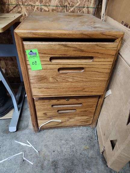 File cabinet wooden oak finish