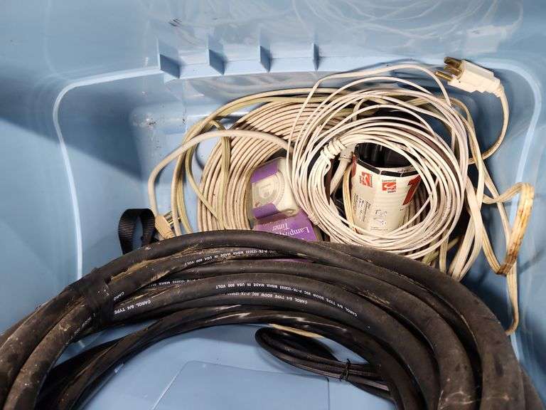 Electric wire, extension cords, tie-downs, miscellaneous