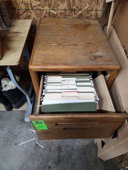 File cabinet wooden oak finish