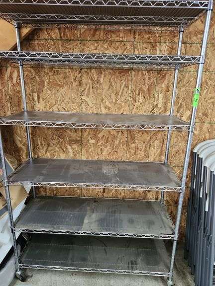 Wire shelving unit on wheels 6 shelves