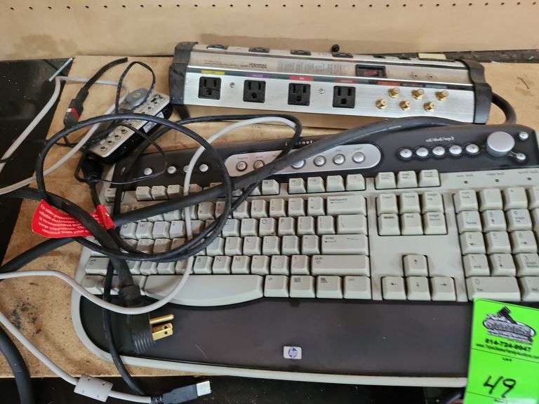 Dish receiver, surge protector, keyboard