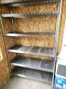 Metal shelving rack on wheels 6 shells 4 ft wide