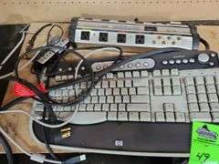 Dish receiver, surge protector, keyboard