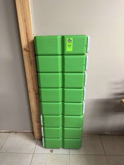 Green plastic boxes