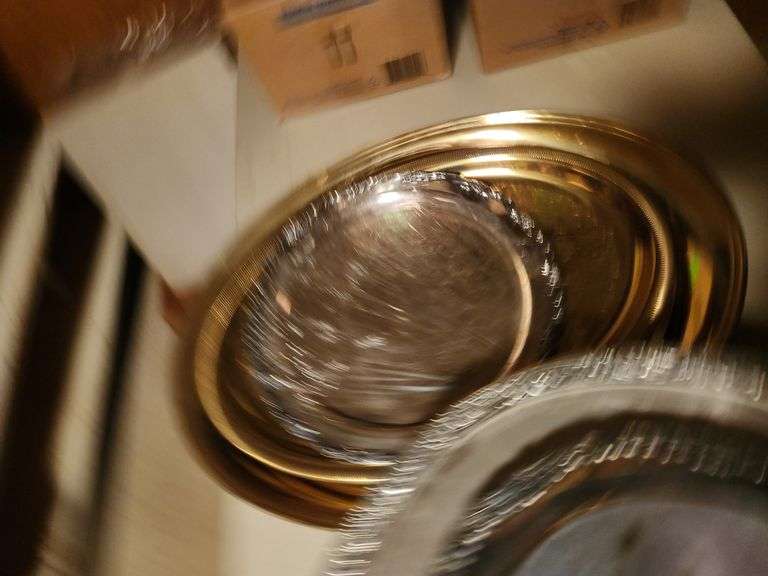 Cake display stand and trays silver