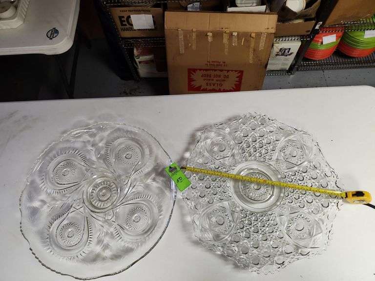 Large glass serving trays