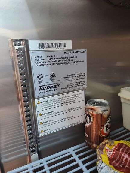 Turbo Air commercial stainless steel refrigerator