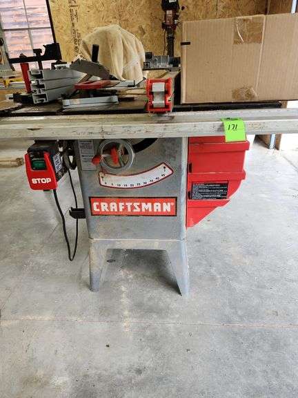 Craftsman table saw with extra blades and attachments