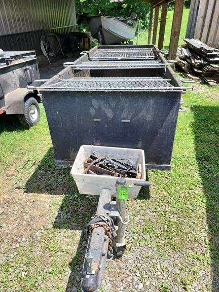 Barbecue chicken cookers trailer Cook 100 chicken halfs. Charcoal can be elevated image