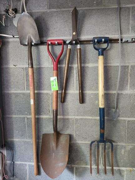 Shovels pitchfork hedge trimmers