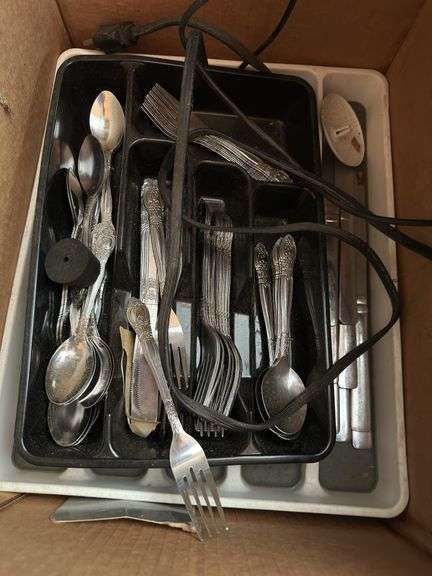 Miscellaneous flatware, stainless steel wall trowel outdoor decor, tap recorder ￼