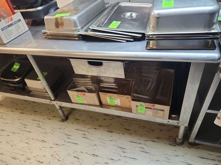 8 ft stainless steel table no contents