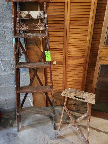 Wooden ladders quantity of two