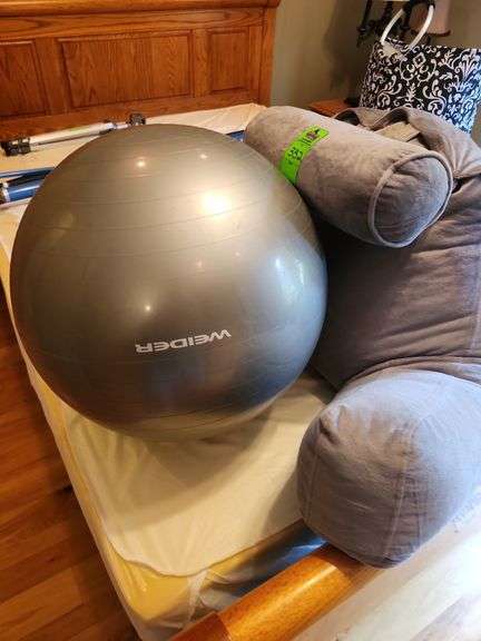 Exercise ball and back rest