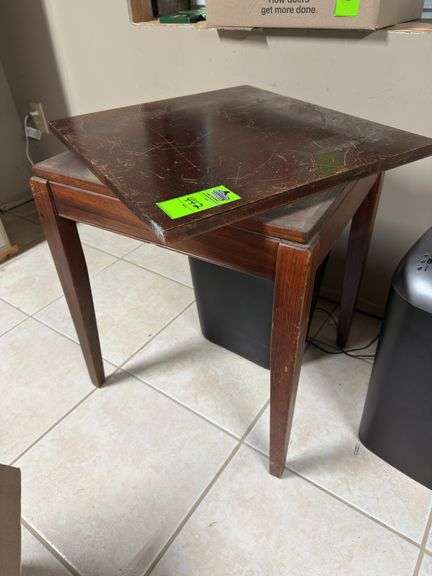 Wooden table with rotating top ￼
