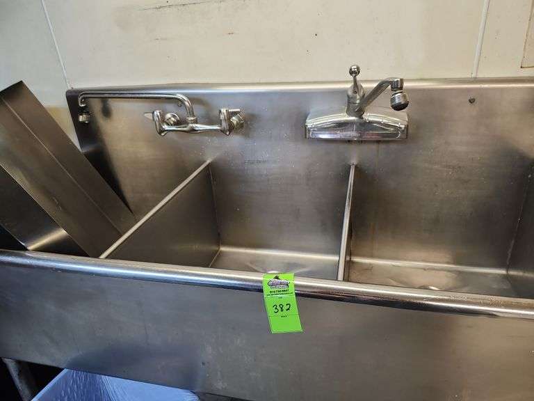 3 bowl stainless steel sink