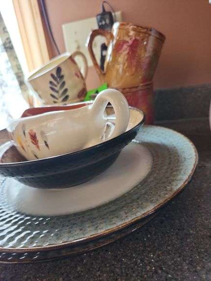 Dishes, gravy ladle  cups