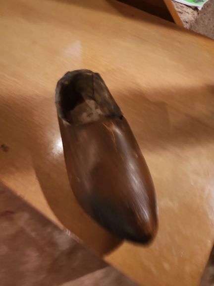 Old wooden shoe with insert