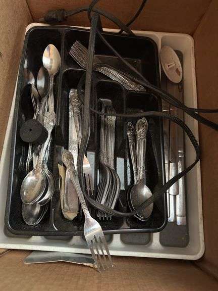 Miscellaneous flatware, stainless steel wall trowel outdoor decor, tap recorder ￼