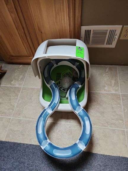 Cat toys and litter box