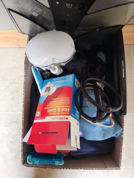 Scale and miscellaneous bathroom supplies