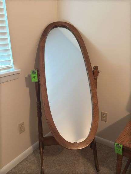 Wooden tall mirror