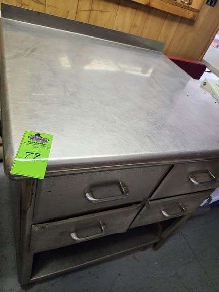 Stainless steel Counter with drawers  about 32 inches wide X30 inches deep