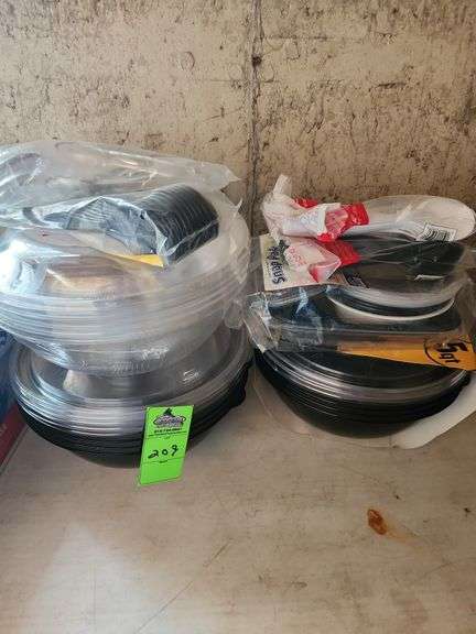 Plastic bowls and utensils