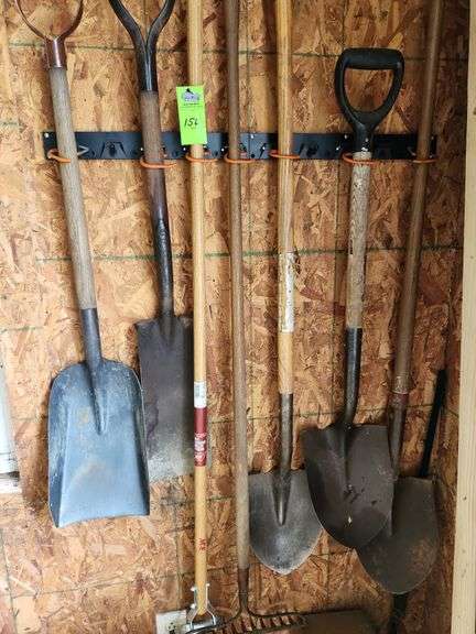 Shovels and rake