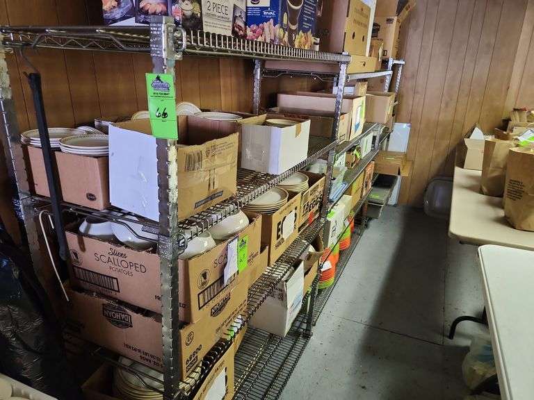12 ft of wire metal shelving no contents