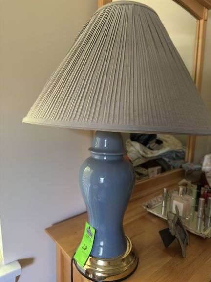 Blue ceramic lamp