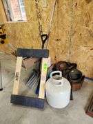 Tool belt, dolly, extension cord, propane tank, miscellaneous