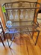 Wine rack with glasses