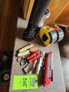Knives, tape measures, flashlight