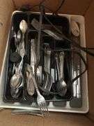 Miscellaneous flatware, stainless steel wall trowel outdoor decor, tap recorder ￼
