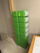 Green plastic boxes