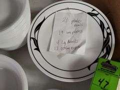 Plates bowls cups and glasses