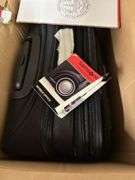 Mobile office, new inbox, two briefcases and a box of office supplies ￼