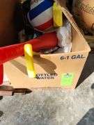 Box of assorted sporting goods