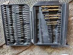 Drill bit set with attachments