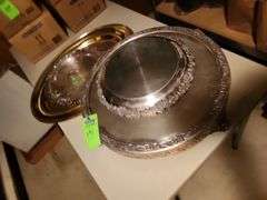Cake display stand and trays silver